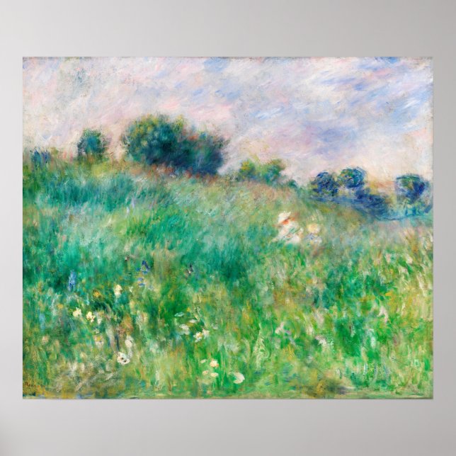 Poster Green Meadow par Renoir Impressionniste Peinture (Devant)