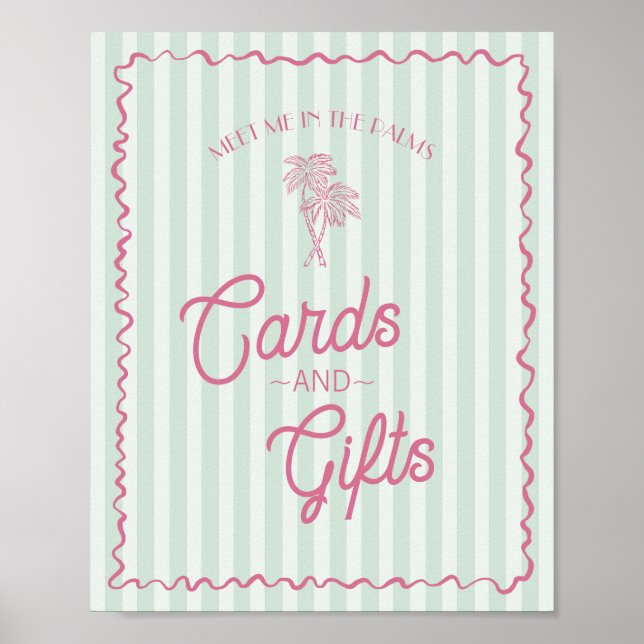 Poster Green Palm Springs Pastel Beach Cartes & Cadeaux (Devant)