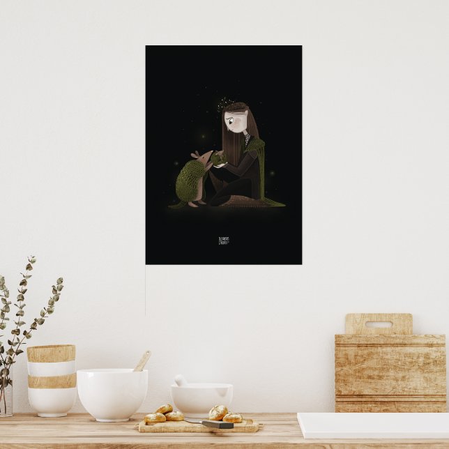 Poster GREEN SHELL ARMADILLO par Alexandra Dikaia (Cuisine)