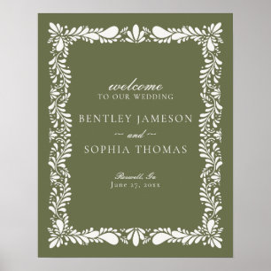 Poster Green Talavera Carreaux Espagne Fiesta Mariage Bie