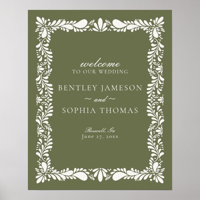 Poster Green Talavera Carreaux Espagne Fiesta Mariage Bie (Devant)