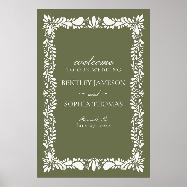 Poster Green Talavera Carreaux Espagne Fiesta Mariage Bie (Devant)