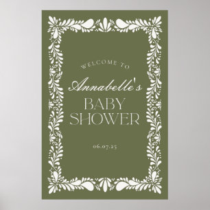 Poster Green Talavera Carrelage Fiesta Baby shower Bienve
