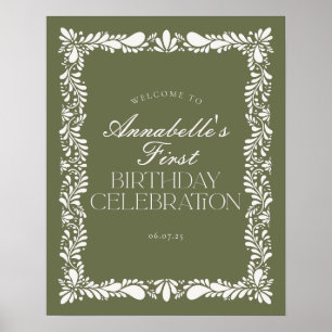 Poster Green Talavera Espagne fête d'anniversaire Bienven