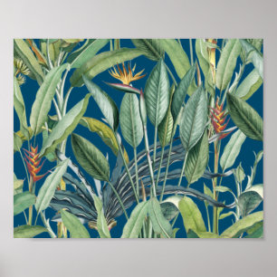 Poster Green Tropical Jungle Banana Tree Strelitzia