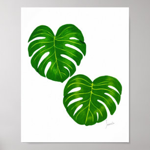 Poster Green Tropical Monstera Art Feuille Imprimer