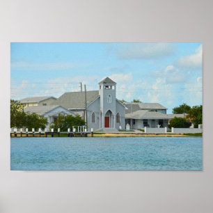 Poster Green Turtle Cay Church, The Bahamas
