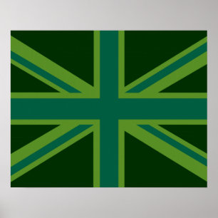 Poster Green Union Jack Flag Decor