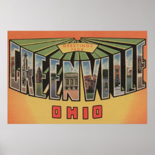 Poster Greenville, Ohio - Scènes de grandes lettres