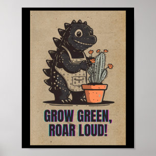Poster Greenzilla Rétro – Autocollant de jardinage Godzil
