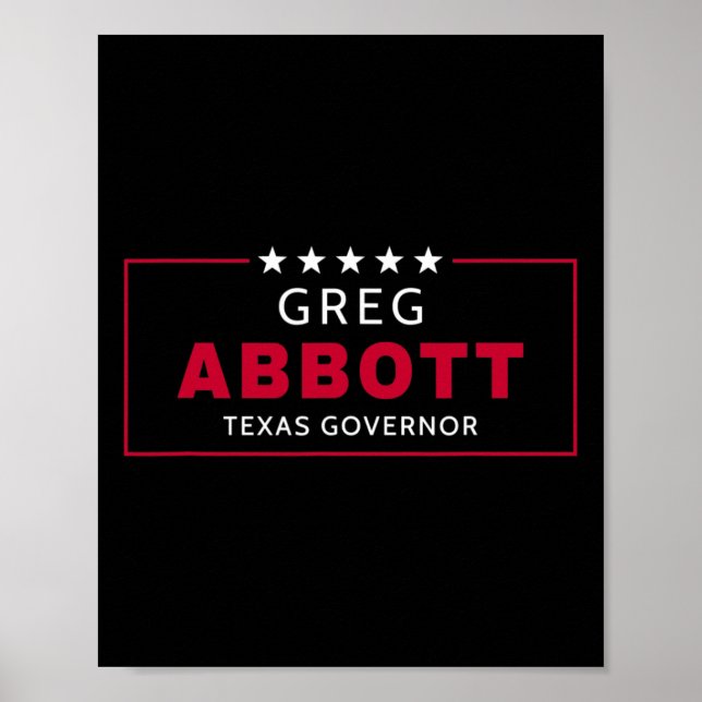 Poster Greg Abbott Election Texas Governor Republican Blu (Devant)