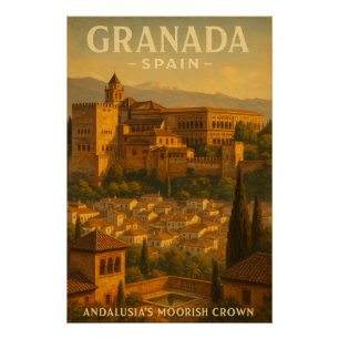 Poster Grenade, Espagne — Andalousie.