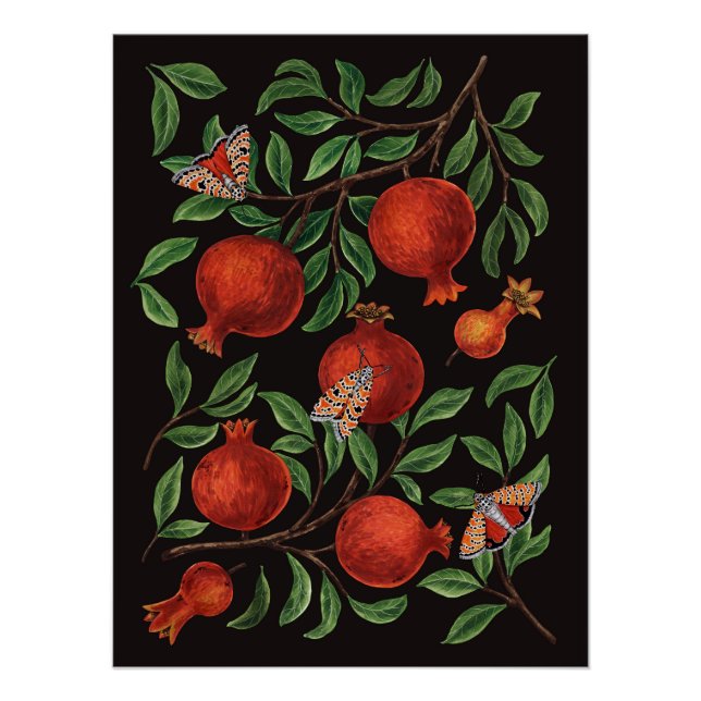 Poster Grenades et papillons Bella (Devant)