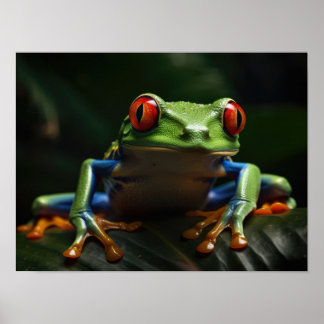 Poster Grenouille aux yeux rouges