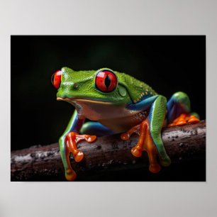 Poster Grenouille aux yeux rouges