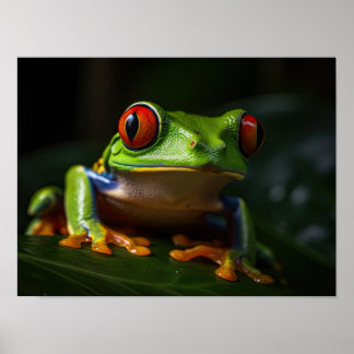 Poster Grenouille aux yeux rouges