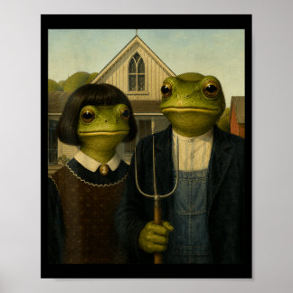 Poster Grenouille avec coupe Bob Gothic américain ferme G