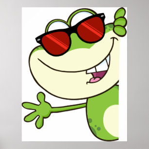 Poster Grenouille cool portant des lunettes de soleil rou