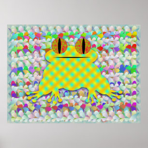 Poster Grenouille Dans Une Mer De Pétales