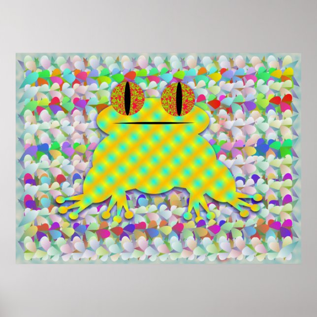 Poster Grenouille Dans Une Mer De Pétales (Devant)