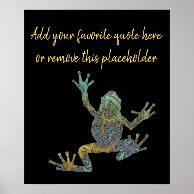 Poster Grenouille d'arbre fractionné avec devis personnal (Devant)