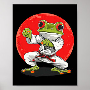 Poster Grenouille de karaté Arts martiaux Judo Crapaud Ku