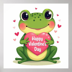 Poster grenouille de la Saint-Valentin