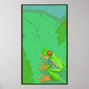 Poster Grenouille de l'arbre rouge