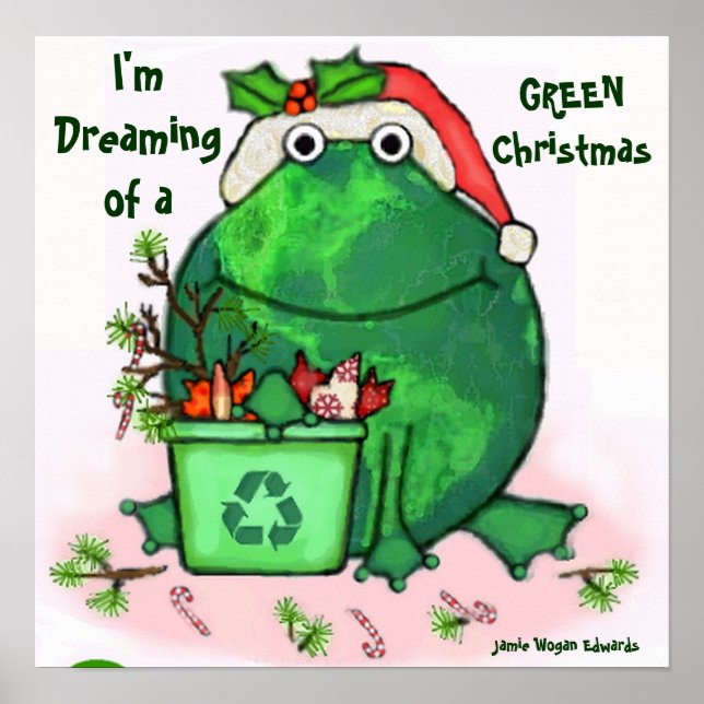 Poster Grenouille de Noël écologique (Devant)