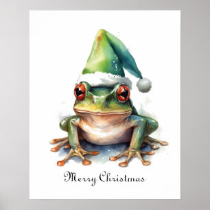 Poster Grenouille de Noël Folâtre, personnalisé