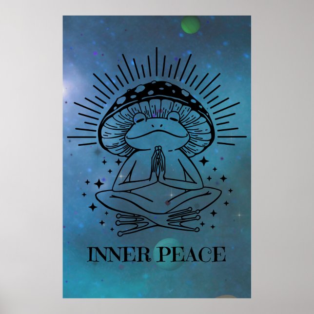 Poster Grenouille de Yoga de paix intérieure (Devant)