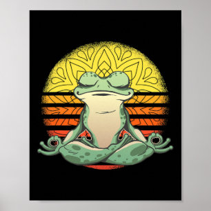 Poster Grenouille de yoga méditation sport 