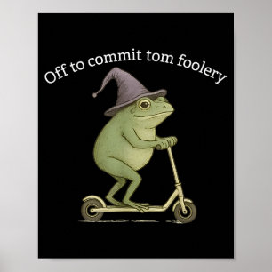 Poster Grenouille drôle graphique disant en route pour co