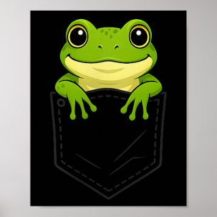 Poster Grenouille drôle regardant dans Cket Amoureux des