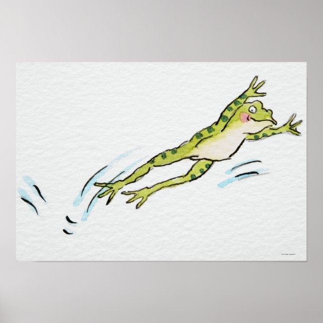 Poster Grenouille en saut 2 (Devant)