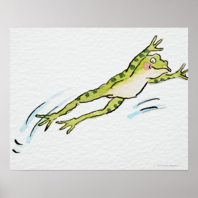 Poster Grenouille en saut 2 (Devant)