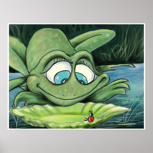 Poster Grenouille et coccinelle (Devant)