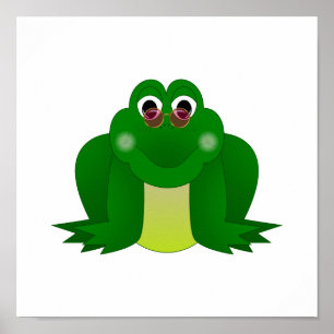 Poster Grenouille hippie cool