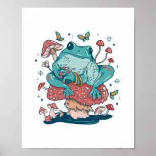 Poster Grenouille Lounge sur un noyau de salon de champig