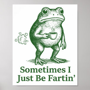 Poster Grenouille qui péte drôle Blague de pet de grenoui