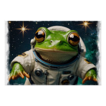 Grenouille verte dans l'espace