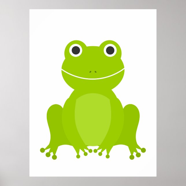 Poster Grenouille verte mignonne (Devant)