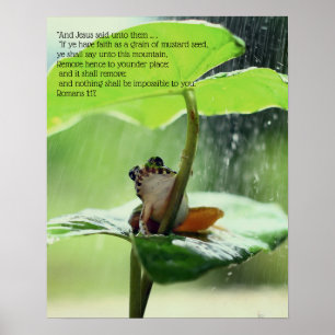 Poster Grenouille verte mignonne verset biblique inspiran