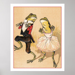 Poster Grenouilles dansantes vintages