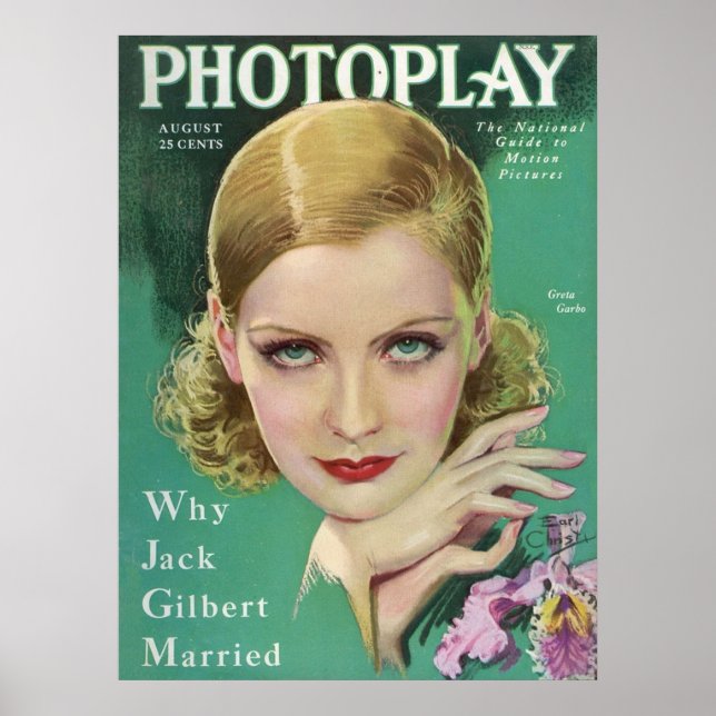 Poster Greta Garbo Photoplay Magazine 1929 (Devant)