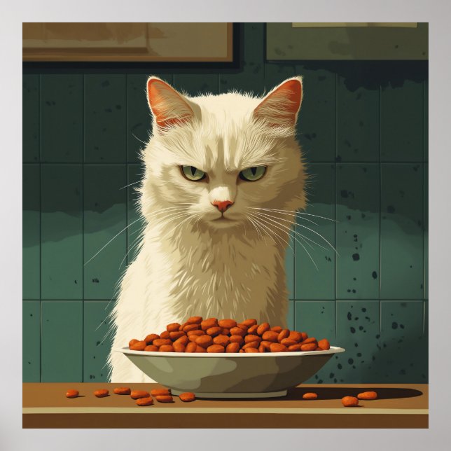 Poster Grève alimentaire de chat (Devant)