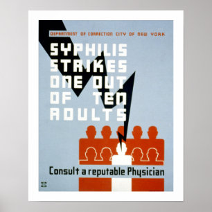 Poster Grèves de syphilis (blanc)