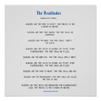 Poster Grey and Blue Beatitudes Inspiration