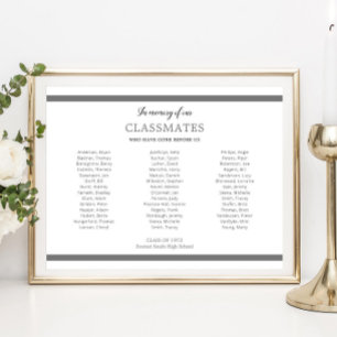 Poster Grey En Mémoire De Nos Camarades De Classe Réunion