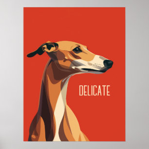 Poster Greyhound Delicate Brown